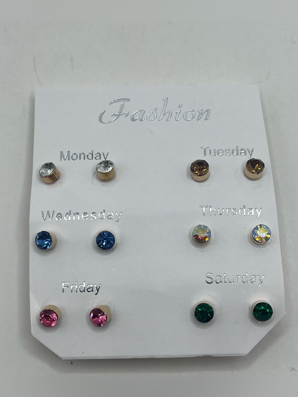 Daily Gemstone Stud Earring Set - Multicolor